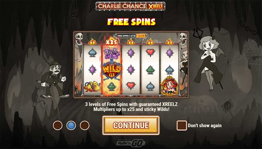 Charlie Chance XREELZ Slot functions 