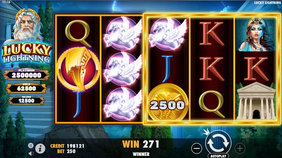 Gameplay of the Lucky Lightning slot form Pragmatic Play