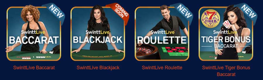 Swintt live casino games with real live dealers