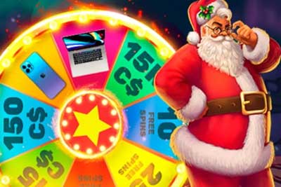 Spin the Christmas Wheel of Fortune at Woo Casino to get a present!