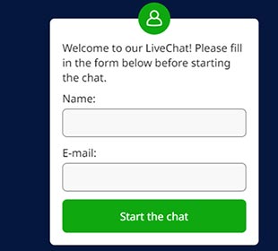 Función de chat en vivo de atención al cliente para una casa de apuestas deportivas