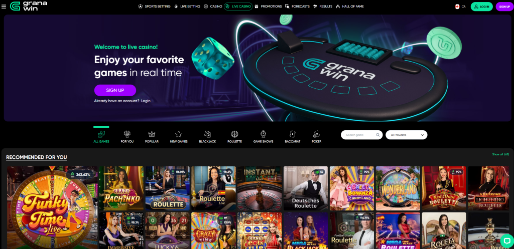 Slots and live casino games